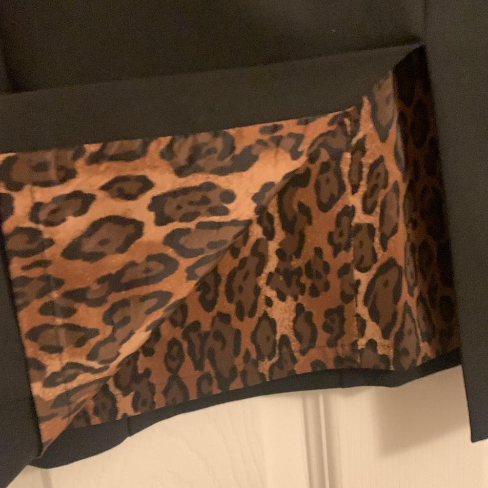 Express Black pencil skirt with animal print lining